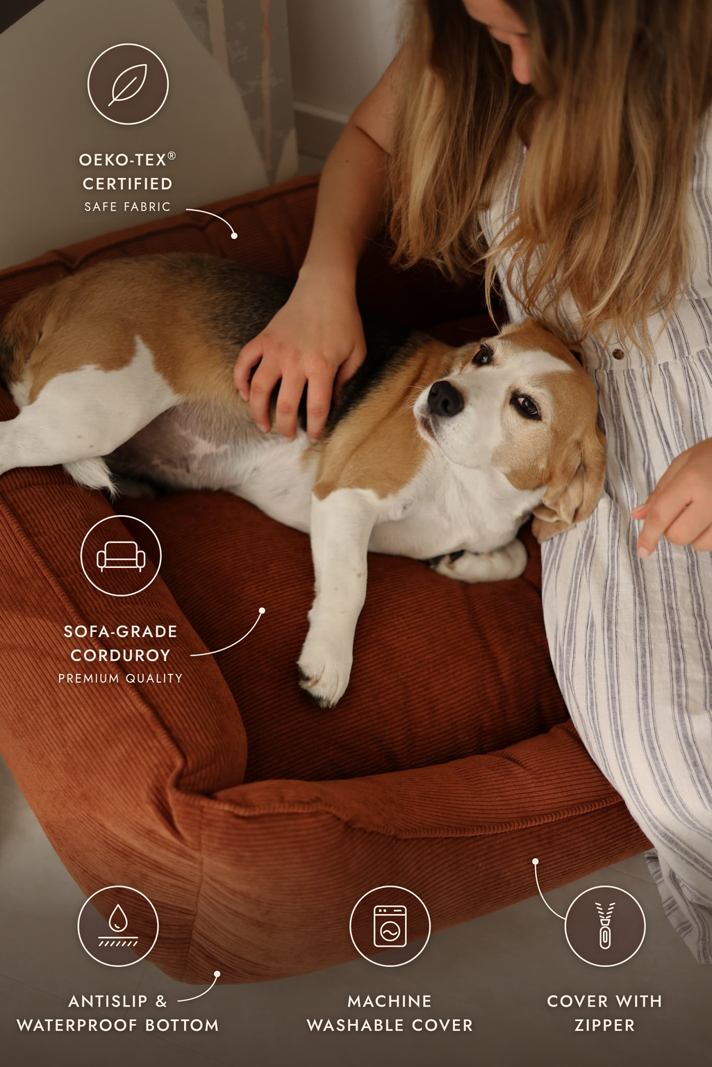 Cama CORY para Cães – Formato Sofá