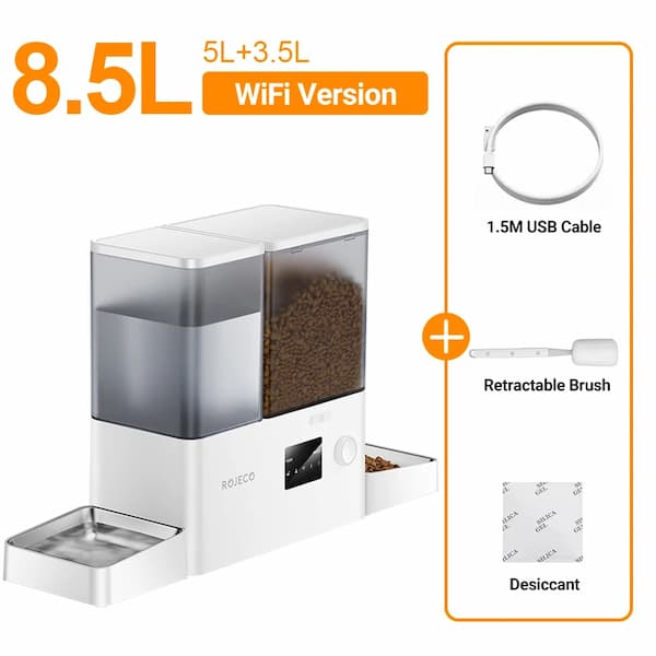 Comedouro Automático Wi-Fi + Fonte de Água 2-em-1